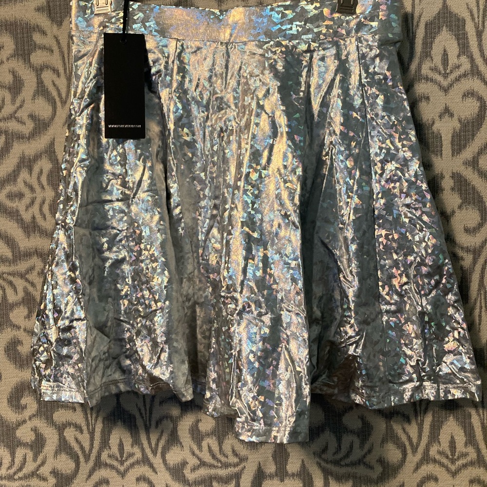Forever 21 Metallic Iridescent Skater Skirt Size M New w/ Tags